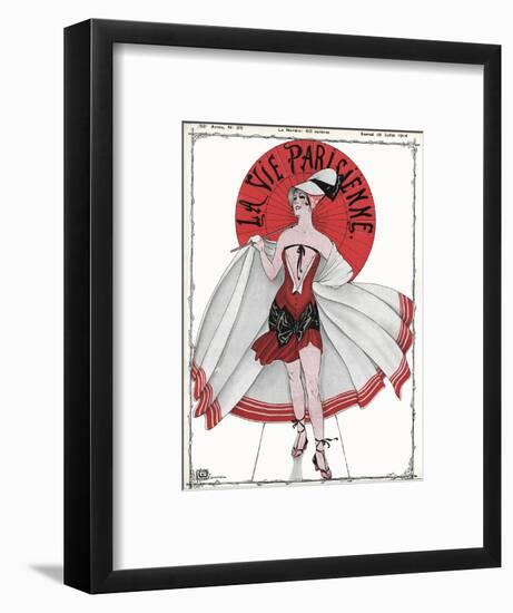 Show Girl with Revealing Dress-Georges Leonnec-Framed Art Print