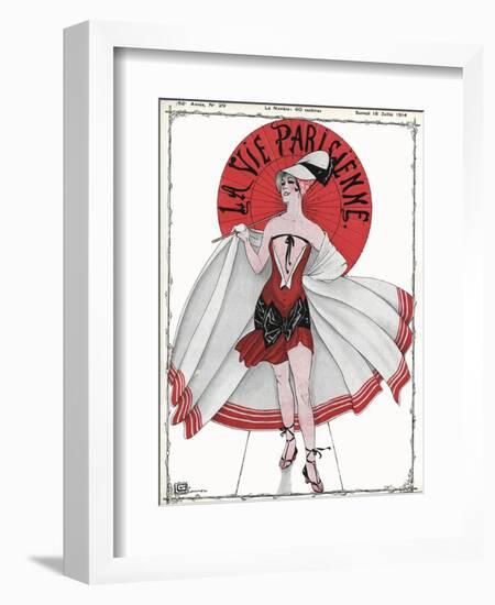 Show Girl with Revealing Dress-Georges Leonnec-Framed Art Print