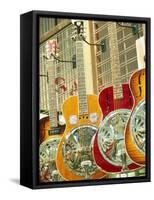 Showcase Displaying Dobro Resonating Guitars-Barry Winiker-Framed Stretched Canvas