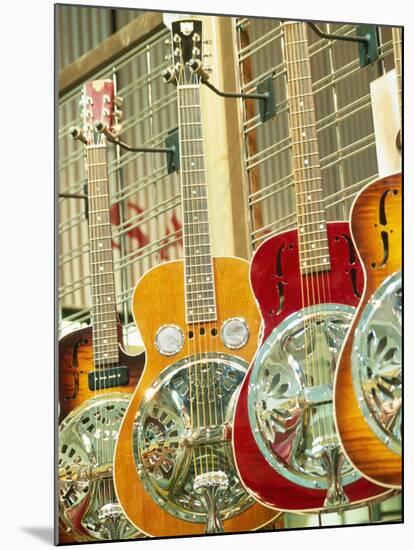 Showcase Displaying Dobro Resonating Guitars-Barry Winiker-Mounted Premium Photographic Print