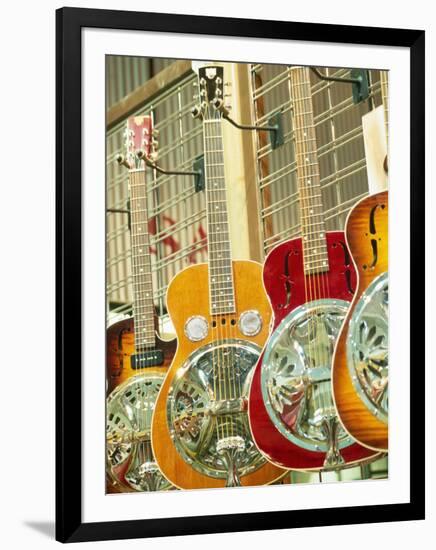 Showcase Displaying Dobro Resonating Guitars-Barry Winiker-Framed Photographic Print