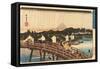 Shower at Nihonbashi Bridge, 1832-1834-Utagawa Hiroshige-Framed Stretched Canvas