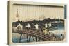 Shower at Nihonbashi Bridge, 1832-1839-Utagawa Hiroshige-Stretched Canvas