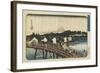 Shower at Nihonbashi Bridge, 1832-1839-Utagawa Hiroshige-Framed Giclee Print