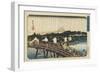 Shower at Nihonbashi Bridge, 1832-1839-Utagawa Hiroshige-Framed Giclee Print