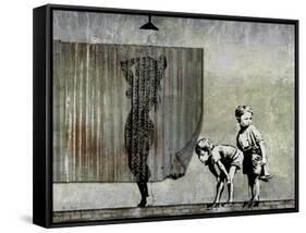 Shower Peepers-Banksy-Framed Stretched Canvas