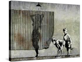 Shower Peepers-Banksy-Stretched Canvas