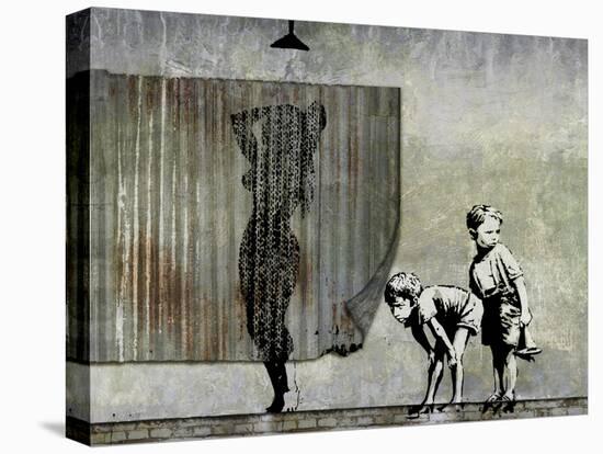 Shower Peepers-Banksy-Stretched Canvas