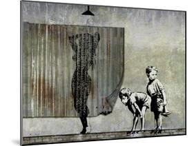 Shower Peepers-Banksy-Mounted Giclee Print