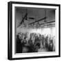 Shower room at mine Hanibal (Krupp), in Wanne-Eickel, Ruhr, West-Germany,1951.-Erich Lessing-Framed Photographic Print