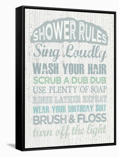 Shower Rules-Erin Clark-Framed Stretched Canvas