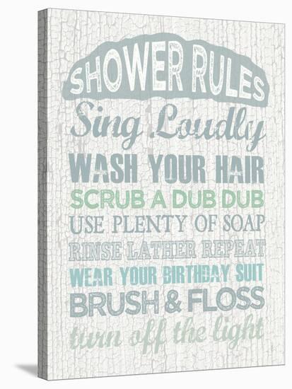 Shower Rules-Erin Clark-Stretched Canvas