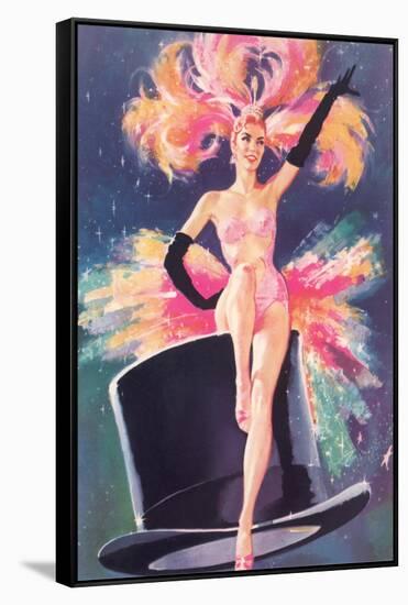 Showgirl on Top Hat-null-Framed Stretched Canvas