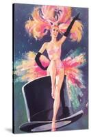 Showgirl on Top Hat-null-Stretched Canvas