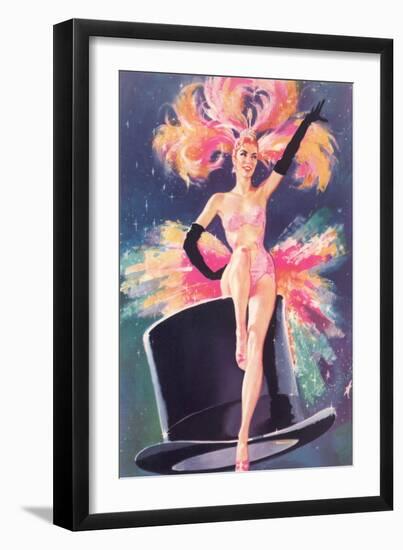 Showgirl on Top Hat-null-Framed Art Print