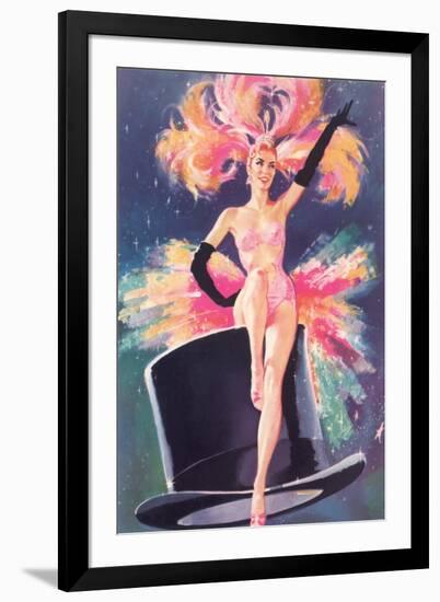 Showgirl on Top Hat-null-Framed Art Print