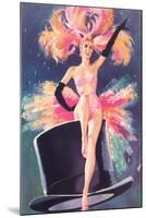 Showgirl on Top Hat-null-Mounted Art Print