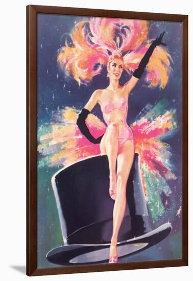 Showgirl on Top Hat-null-Framed Art Print