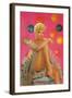 Showgirl with Balloons-null-Framed Art Print