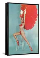 Showgirl with Red Feathers, Retro-null-Framed Stretched Canvas