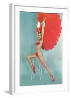 Showgirl with Red Feathers, Retro-null-Framed Art Print