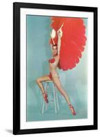 Showgirl with Red Feathers, Retro-null-Framed Art Print