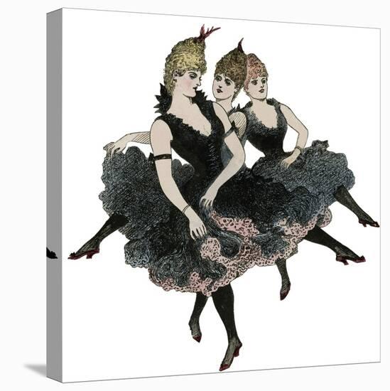 Showgirls Dancing the Can Can 1889-null-Stretched Canvas