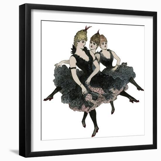 Showgirls Dancing the Can Can 1889-null-Framed Art Print