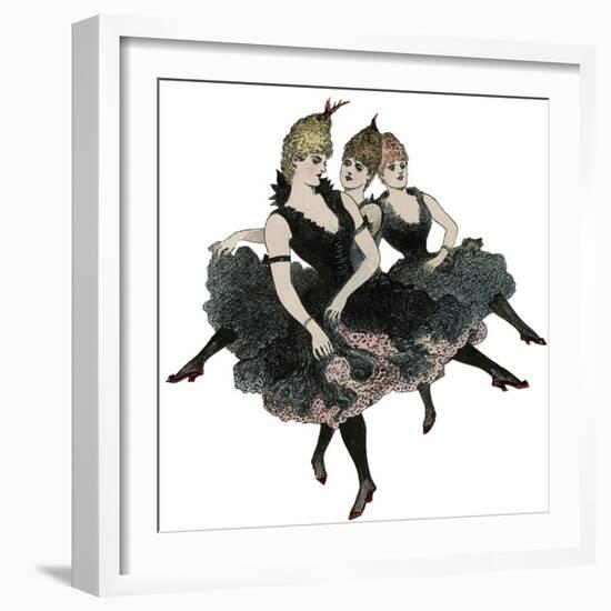 Showgirls Dancing the Can Can 1889-null-Framed Art Print