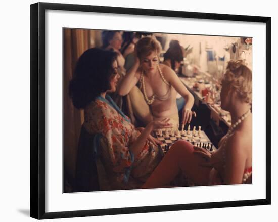 Showgirls Playing Chess Between Shows at Latin Quarter Nightclub-Gordon Parks-Framed Photographic Print