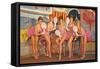 Showgirls, Retro-null-Framed Stretched Canvas