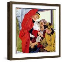 "Showing Off Her Ring," January 22, 1949-George Hughes-Framed Giclee Print