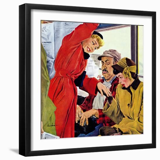 "Showing Off Her Ring," January 22, 1949-George Hughes-Framed Giclee Print