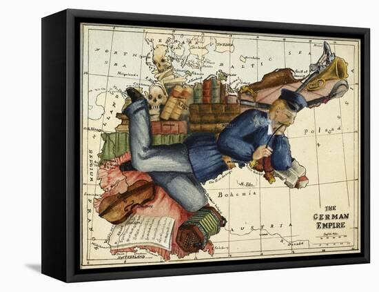 Shows the German Empire As a Young Man Lounging Across Europe.-Lilian Lancaster-Framed Stretched Canvas