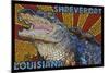 Shreveport, Louisiana - Alligator Mosaic-Lantern Press-Mounted Art Print