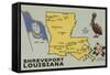 Shreveport, Louisiana - Detailed Map of State-Lantern Press-Framed Stretched Canvas