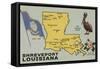 Shreveport, Louisiana - Detailed Map of State-Lantern Press-Framed Stretched Canvas