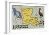 Shreveport, Louisiana - Detailed Map of State-Lantern Press-Framed Art Print