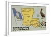 Shreveport, Louisiana - Detailed Map of State-Lantern Press-Framed Art Print