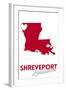 Shreveport, Louisiana - Heart Design-Lantern Press-Framed Art Print