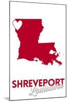 Shreveport, Louisiana - Heart Design-Lantern Press-Mounted Art Print
