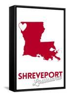 Shreveport, Louisiana - Heart Design-Lantern Press-Framed Stretched Canvas