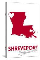 Shreveport, Louisiana - Heart Design-Lantern Press-Stretched Canvas
