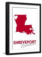 Shreveport, Louisiana - Heart Design-Lantern Press-Framed Art Print