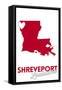 Shreveport, Louisiana - Heart Design-Lantern Press-Framed Stretched Canvas