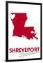 Shreveport, Louisiana - Heart Design-Lantern Press-Framed Art Print