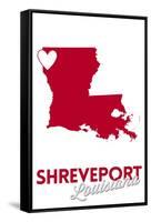 Shreveport, Louisiana - Heart Design-Lantern Press-Framed Stretched Canvas