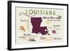 Shreveport, Louisiana - Typography and Icons-Lantern Press-Framed Art Print