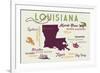 Shreveport, Louisiana - Typography and Icons-Lantern Press-Framed Art Print