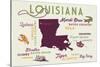 Shreveport, Louisiana - Typography and Icons-Lantern Press-Stretched Canvas